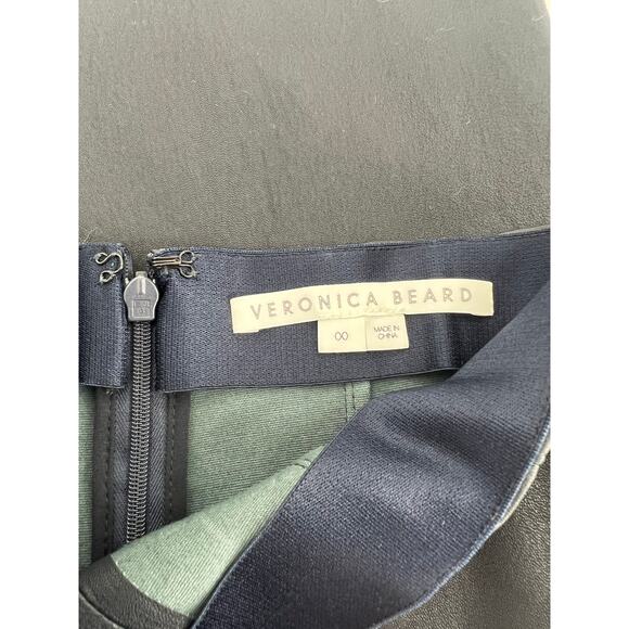 Veronica Beard Kaliyah Navy Leather Pencil Skirt - Picture 8 of 14